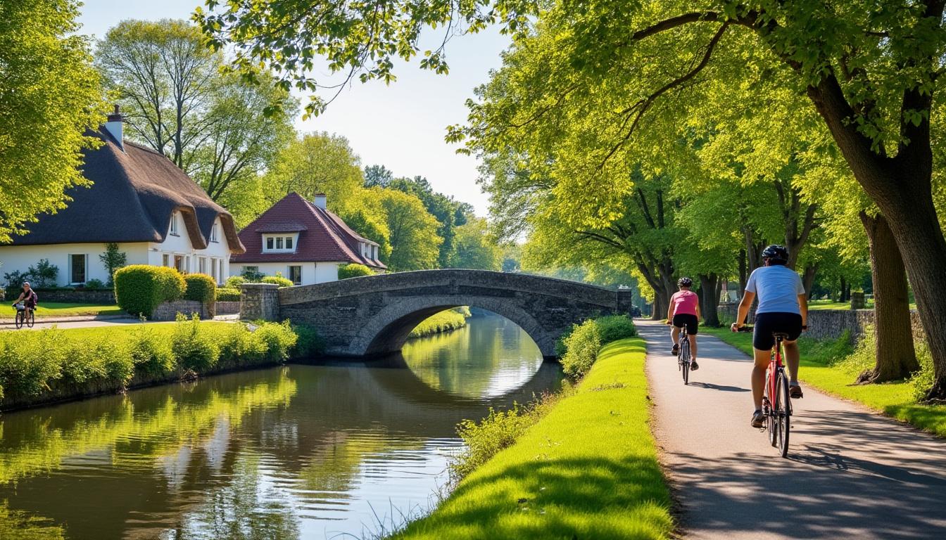 explorez le canal de nantes à brest à vélo et profitez d'un camping paisible au bord de l'eau. une aventure idéale pour les amoureux de la nature et du plein air.