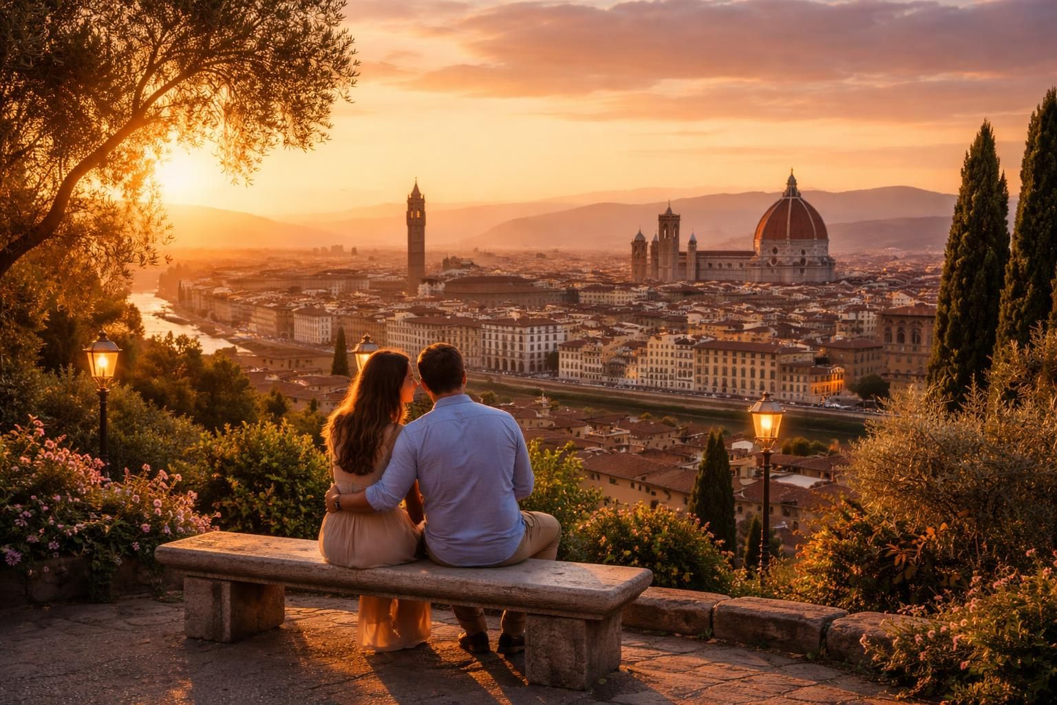 découvrez piazzale michelangelo à florence, un lieu parfait pour une escapade romantique offrant une vue panoramique exceptionnelle sur la ville.
