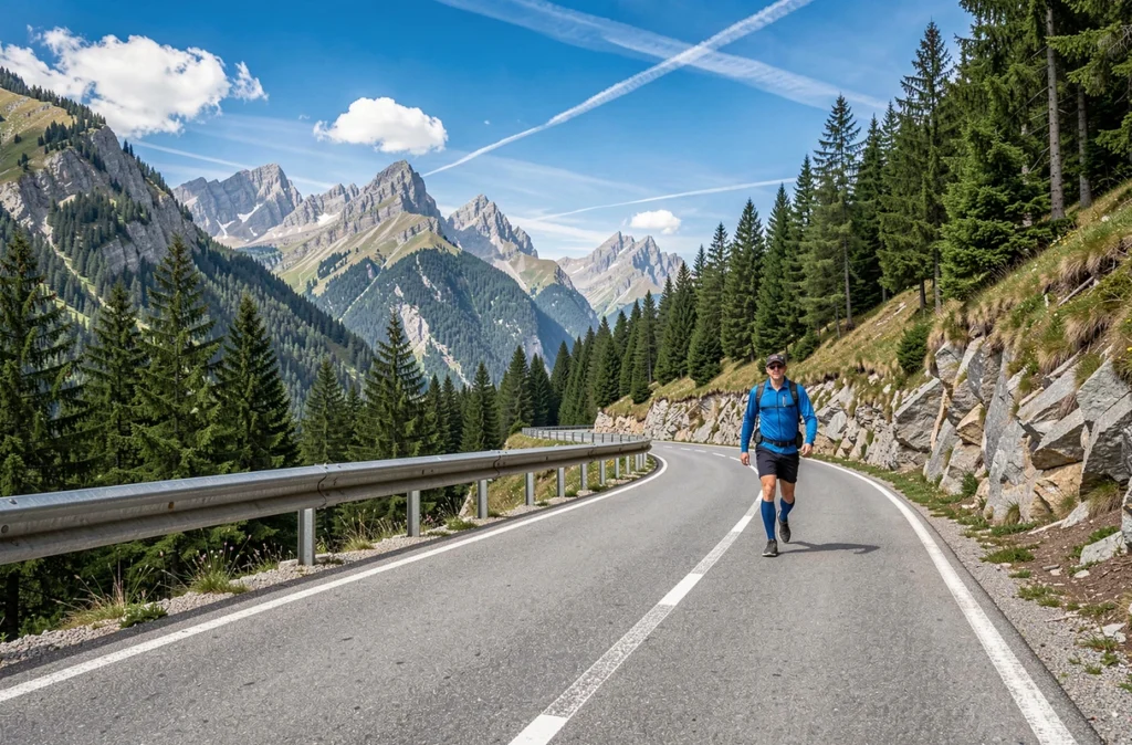 Car régional sur une route de montagne des Hautes-Alpes